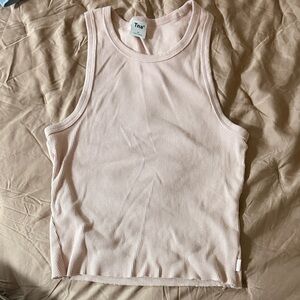 TNA Ribbed Sleeveless Crop Tank - Pale Blush